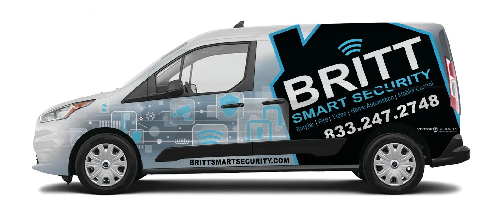 Britt Smart Security vehicle wrapp.